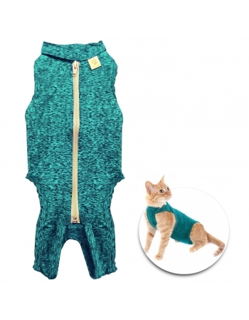 Roupa Cirúrgica Para Gato (Unissex) n°1 (2,2-2,9Kg) Verde - Pet Med