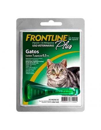Frontline Plus Antipulgas e Carrapatos para Gatos 0,5ml Boehringer