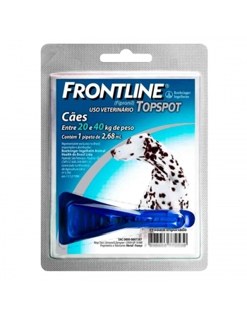 Frontline Topspot G Antipulgas e Carrapatos Cães 20kg a 40kg Boehringer