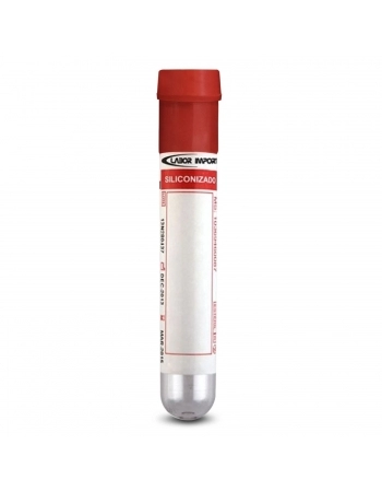 Tubo de Coleta de Sangue Siliconizado 10ml Vermelho 100 Unidades Labor Import