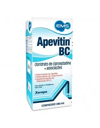 Apevitin BC Xarope 240ml Estimulante de Apetite e Crescimento EMS