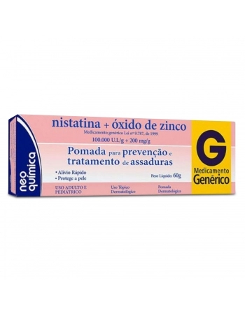 Pomada Para Assadura Nisatina + Óxido de Zinco 60g Neo Quimica