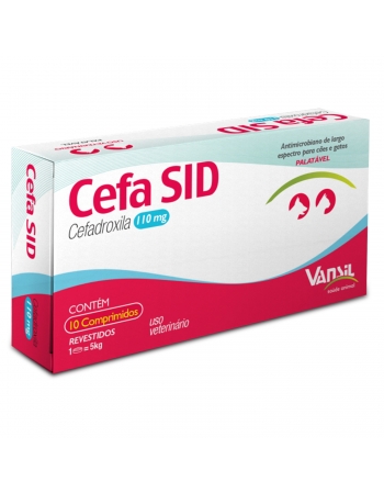 Cefa SID 110mg Antimicrobiano Cefadroxila para 5Kg 10 Comprimidos Vansil
