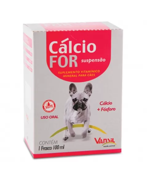 Cálcio For Suspensão Suplemento Vitamínico para Cães 100ml Vansil