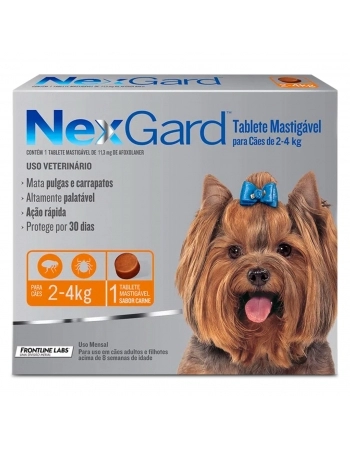 Nexgard Para Cães de 2 - 4kg Antipulgas e Carrapatos 1 Tablete Boehringer