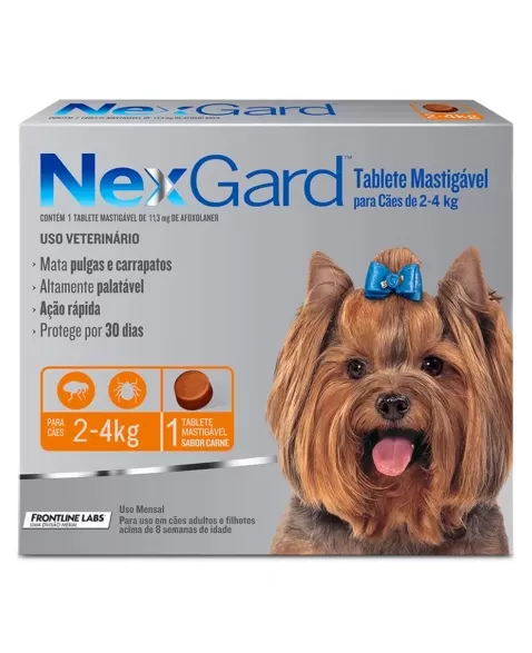 Nexgard Para Cães de 2 - 4kg Antipulgas e Carrapatos 1 Tablete Boehringer
