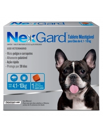 Nexgard Para Cães de 4,1 - 10kg Antipulgas e Carrapatos 1 Tablete Boehringer