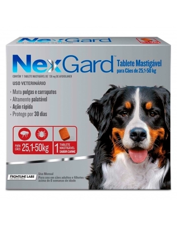 Nexgard Para Cães de 25,1 - 50kg Antipulgas e Carrapatos 1 Tablete Boehringer