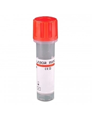 Tubo de Coleta de Sangue Siliconizado 0,5ml Vermelho 50 Unidades Labor Import