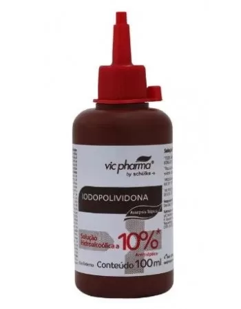 Iodopolividona Solução Hidro alcóolica 100ml - Vic Pharma
