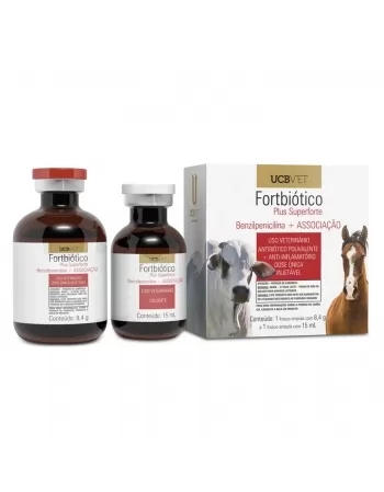 Fortbiótico Plus Superforte 15ml Antibiótico Anti-inflamatório Injetável UCBVET