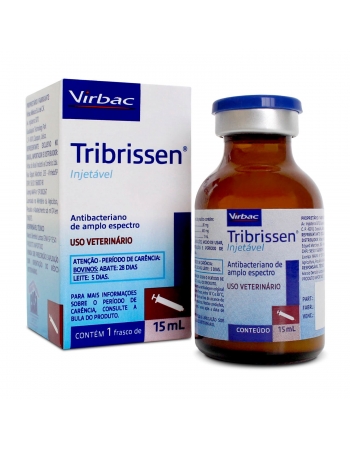 Validade 30/06/2024 - Tribrissen Injetável 15ml Antibiótico Antibacteriano Virbac