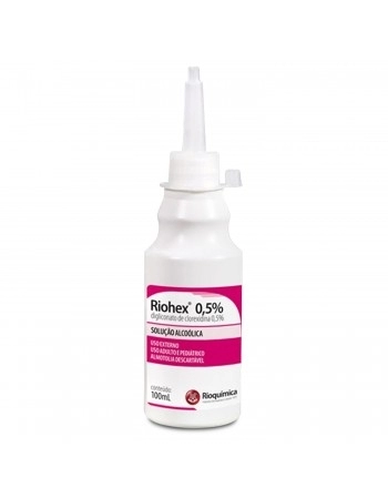 Validade:30/11/2023-Digliconato de Clorexidina 0,5% Riohex Alcoólico Antisséptico 100ml Rioquímica