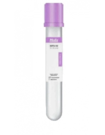 TUBO COLETA EDTA K2 2ML T/ROXA C/100UN - MEDIX