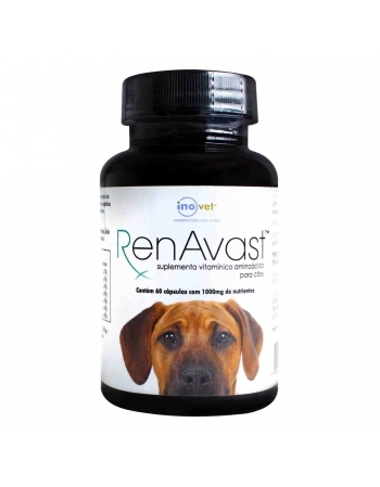 Validade 30/10/2024 - RenAvast Cães Suplemento Vitamínico 1000mg 60 Capsulas Inovet
