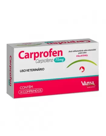 Carprofen Anti-inflamatório Palatável Para Cães 75mg Vansil