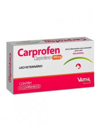 Carprofen Anti-inflamatório Palatável Para Cães 100mg Vansil
