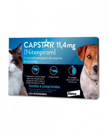 Antipulgas Capstar 11,4mg Para Cães e Gatos 6 Comprimidos Elanco