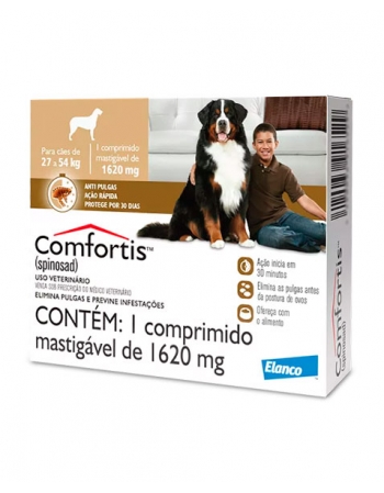 Antipulgas Comfortis Cães e Gatos 1 Tablete Mastigável 1620MG Elanco