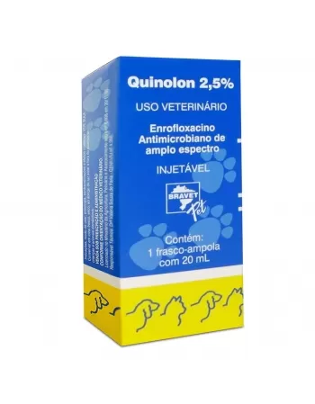 Quinolon Injetável Antimicrobiano 2,5% 20mL Bravet