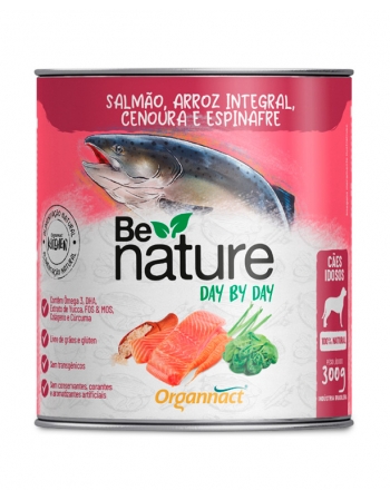 Alimento Natural Be Nature Day By Day para Cães Idosos Sabor Salmão 300g Organnact