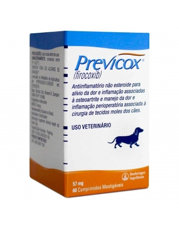 Previcox Dog 57mg Anti-Inflamatório com 60 Comprimidos Boehringer