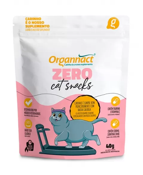 Petisco Zero Cat Snacks Gatos 40g Organnact