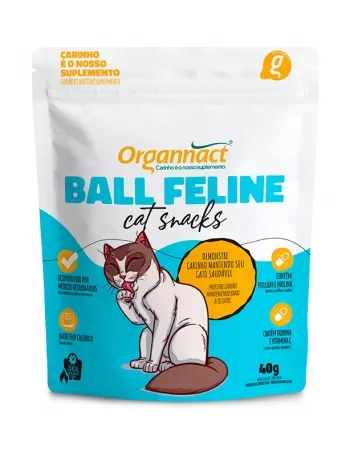 Petisco Ball Feline Cat Snacks Gatos 40g Organnact