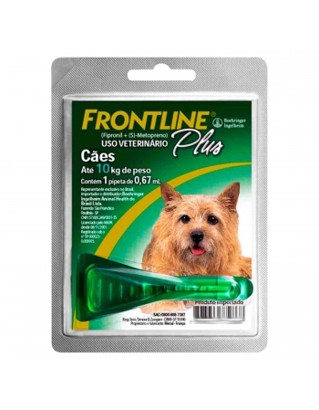 Frontline Plus P Antipulgas e Carrapatos Cães 1kg a 10kg Boehringer