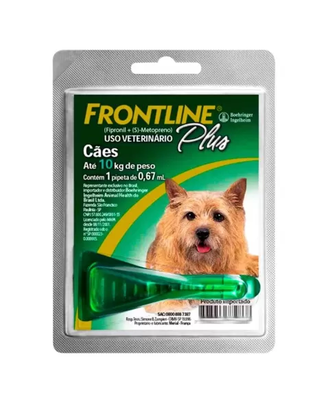 Frontline Plus P Antipulgas e Carrapatos Cães 1kg a 10kg Boehringer