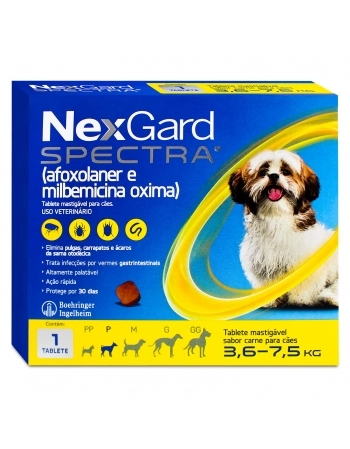 Nexgard Spectra Para Cães Tamanho P Antipulgas e Carrapatos 3,6kg a 7,5kg 1 Tablete Boehringer