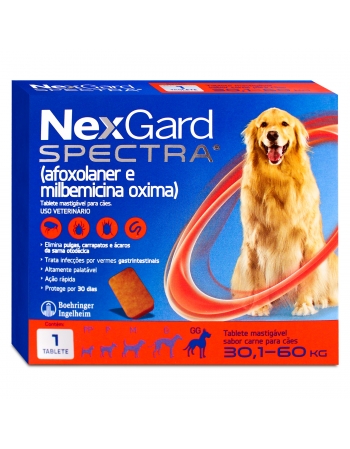 Nexgard Spectra Para Cães Tamanho GG Antipulgas e Carrapatos 30,1kg a 60kg 1 Tablete Boehringer