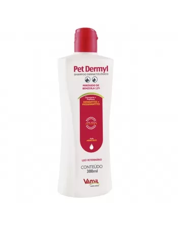 Validade: 30/04/2024 - Pet Dermyl Shampoo Dermatológico Para Cães e Gatos 300ml Vansil