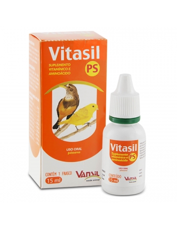 Validade:29/09/2023-Vitasil PS Suplemento Vitamínico Para Pássaros 15ml Vansil