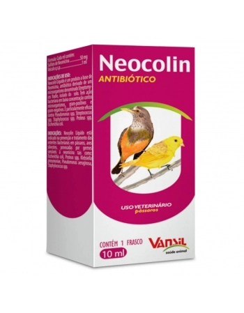 Neocolin Líquido Antibiótico Para Pássaros 10ml Vansil