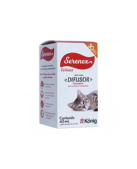 Serenex Refil Felino 42ml Difusor Comportamental para Gatos Konig