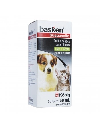 Vermífugo Basken Suspensão Anti-helmíntico para Cães e Gatos 50ml Konig