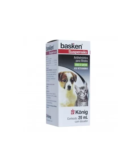 Vermífugo Basken Suspensão Anti-helmíntico para Cães e Gatos 20ml Konig