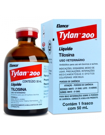 Tylan 200 Antimicrobiano Injetável com 50ml Elanco