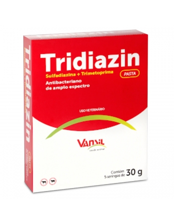Tridiazin Pasta Oral 30g Antibacteriano com 5 Seringas Vansil
