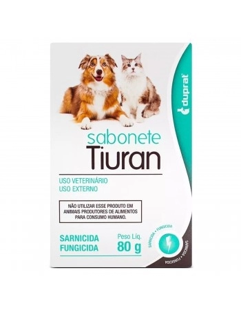 Sabonete Tiuran Anti Fungos E Sarnicida Para Cães E Gatos 80g Duprat