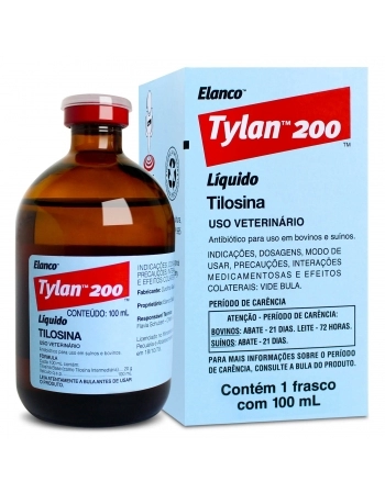 Tylan 200 Antimicrobiano Injetável com 100ml Elanco