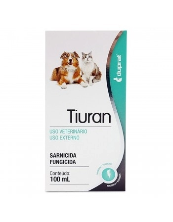 Solução Tiuran Anti Fungos E Sarnicida Para Cães E Gatos 100ml Duprat