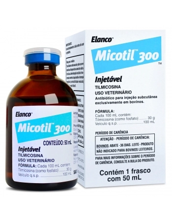 Micotil 300 Antibiótico Injetável para Bovinos com 50ml Elanco