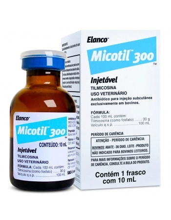 Micotil 300 Antibiótico Injetável para Bovinos com 10ml Elanco