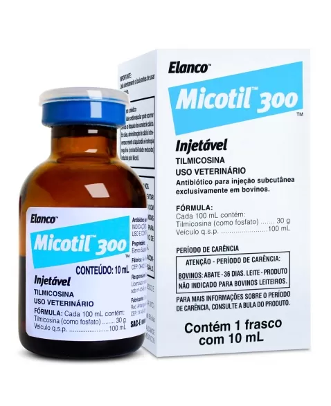 Micotil 300 Antibiótico Injetável para Bovinos com 10ml Elanco