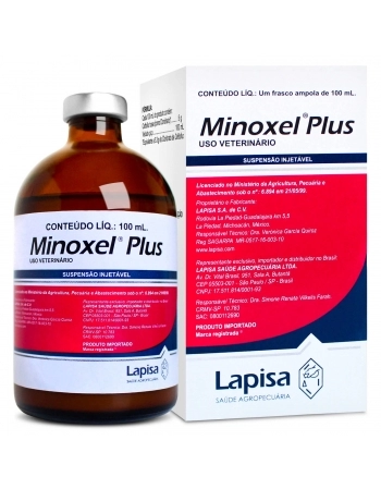 Validade 31/08/2024 Minoxel Plus 5G Antibiótico para Bovinos Frasco Ampola 100ml Elanco