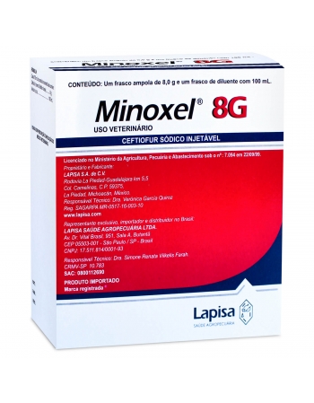 Minoxel 8G Antibiótico Bovinos Suínos e Aves com Diluente 100ml Elanco