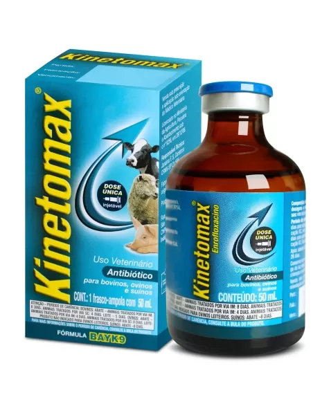 Kinetomax Antibiótico Injetável para Bovinos Suínos Ovinos 50ml Elanco