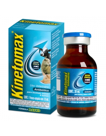 Kinetomax Antibiótico Injetável para Bovinos Suínos Ovinos 20ml Elanco